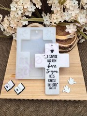 Bible verses LUKE 2:11 MATTHEW 12/21 cross handmade silicone mold for crafts