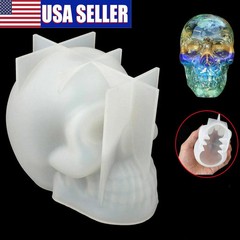 DIY 3D Silicone Resin Casting Mold Skull Head Halloween Mould Tool Epoxy Craft
