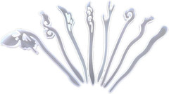 5 Pcs White Silicone Resin Hairpins Molds Hair Stick Kit for Jewelry Crafts Maki
