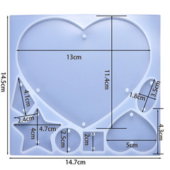 Silicone Resin Jewelry Mold Heart Moon Pendant DIY Craft US