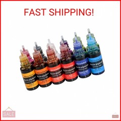 12 Colors Epoxy Resin Color Dye Colorant Liquid Epoxy Resin Pigment,10ml Each,Tr