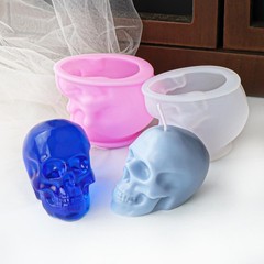 3d Skull Silicone Mold Epoxy Resin Candle Sculpture Halloween Decoration