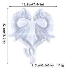 3D Crystal Dragon Silicone Mold – Heart Gemstone Dragon Resin Mold for Epoxy/…