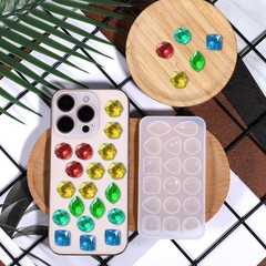 4 Pcs Gemstone Silicone Mold Resin Jewelry Molds Gem Jewelry Casting Mold Small