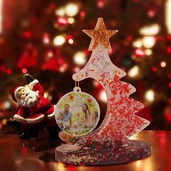 2 PCS Silicone Resin Mold 3D Christmas Tree + Chain + Base Decorations DIY Kit