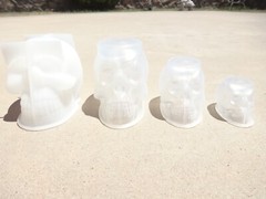 SKULL MOLD SILICONE 3D EPOXY RESIN CANDLES CANDY CHOCOLATE SOAP FONDANT 4 SIZES