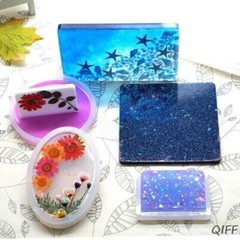 18pcs DIY Epoxy Resin Casting Silicone Tray Coaster Molds Mould Jewelry Making