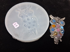 Handmade owl diamond pendant B mold-MOLD ONLY-
