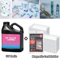 UV Resin 500g Hard High Gloss 35PT Magnetic Card Holder One Touch 25Pack DIY