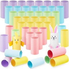 100 Pack Cardboard Tubes 1.57 x 3.74 Inch Spring&Easter Crafts Empty Multicolor