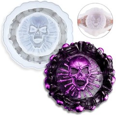 Resin Mold, Silicone Ashtray Mold Halloween Skull DIY Craft Gift Epoxy Resin Cas