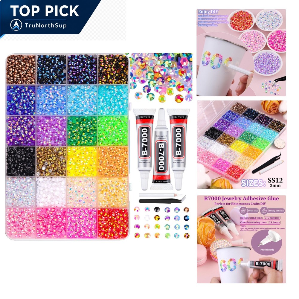 34000Pcs Multicolor Resin Jelly Rhinestones 3mm Flatback Gems for Crafting, D…
