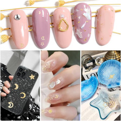 4 Boxes Star Moon Sun Snowflake Resin Filler Charms Brass Epoxy Resin Supplies C