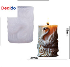 Swan Cylinder Candle Silicone Mold – Animal Pillar Column Resin Casting Mold for