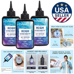 300g High Viscosity Crystal Clear UV Resin – Perfect for DIY Crafts & Casting