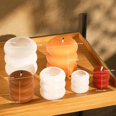 Silicone Candle Resin Molds 3Pk Round Cylinder Wave Spiral Casting Set