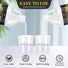 68OZ 3×UV Resistant Resin Kit,No Bubble & Crystal Clear Epoxy Resin for Coating