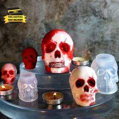 Set of Large + Medium + Small 3D Skull Resin Molds, Flexible Clear Silicone Skul