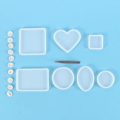 18pcs DIY Epoxy Resin Casting Silicone Tray Coaster Molds Mould Jewelry Making
