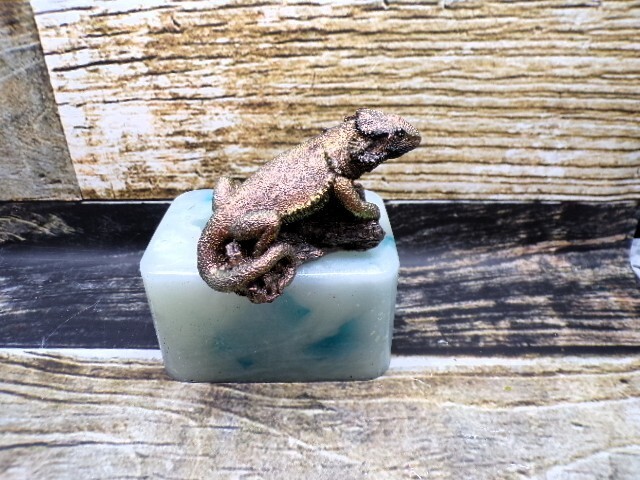 Handmade 4 inch long bearded dragon on a log mold. mold only
