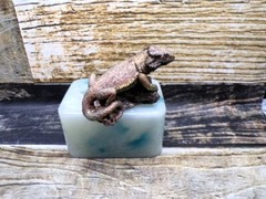 Handmade 4 inch long bearded dragon on a log mold. mold only