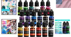 Translucent 18-Color Epoxy Resin Colorant Set – Ideal for Crafting Enthusiasts
