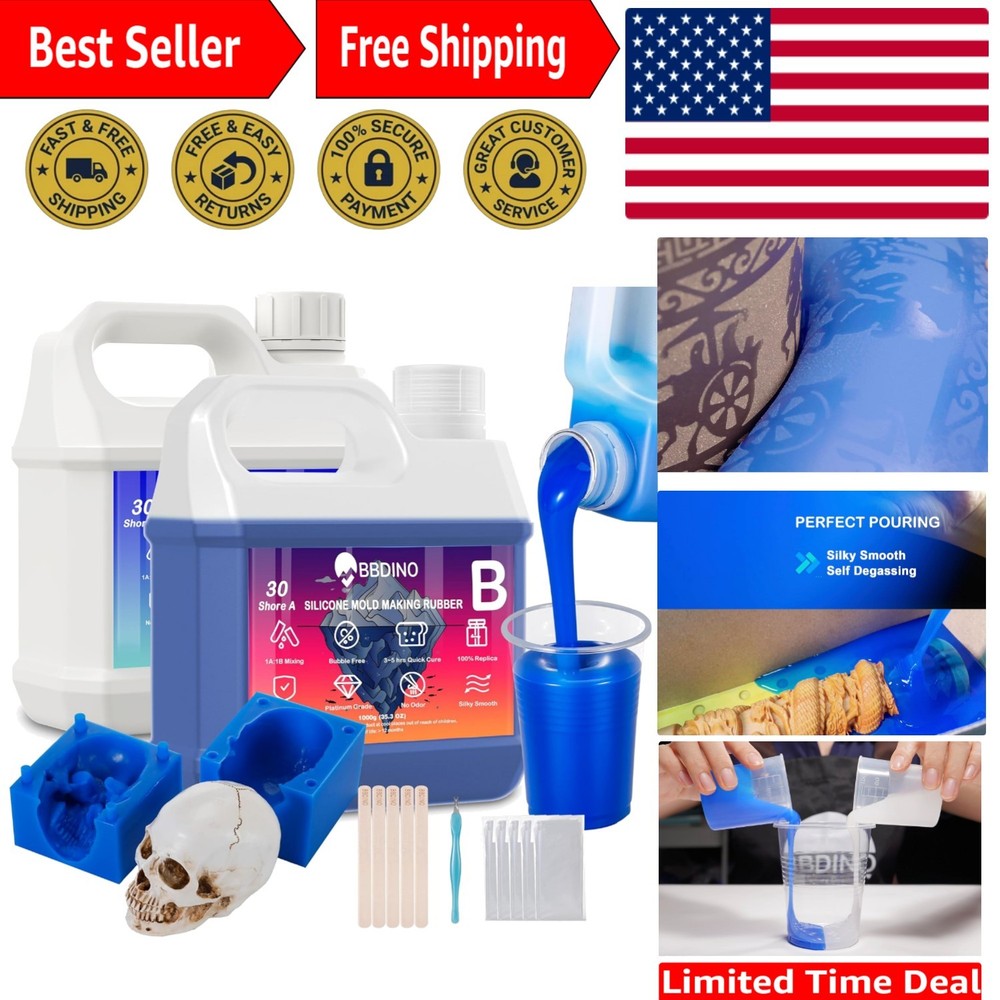 1:1 Silicone Mold Making Kit – Quick Cure 5 Hours, Ideal for Resin