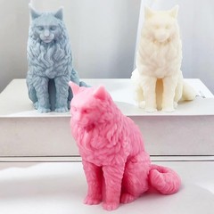 Creative 3D Cat Animal Cylinder Mold – Versatile Silicone for Candle Making
