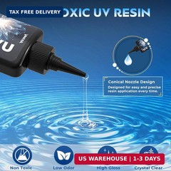 Akisey UV Resin 300g, Crystal Clear UV Resin Glue – No-Yellowing, Hard Type, Low