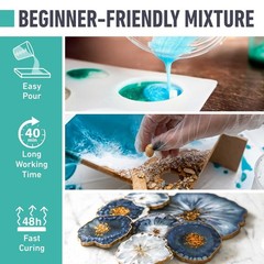 32oz Crystal Clear Epoxy Resin Kit – Self-Leveling, UV & Moisture Resistant