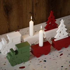 3PCS silicone epoxy resin mold 3D gypsum train candlestick soap gypsum DIY suit