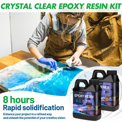 Epoxy Resin 1:1 Kit Crystal Clear, UV Resistant, Self Leveling Bulk 64OZ/1Gallon