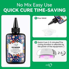 IVITA 300g Clear UV Resin Hard High Gloss UV Cure Epoxy Resin Crystal Premixed