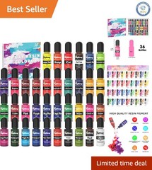 Vibrant 36 Color Translucent Epoxy Resin Pigment – Easy to Use Squeeze Bottles