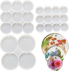Flat Circle Resin Molds, 3Pcs Silicone Round small, medium, large, white