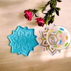 Silicone Mold Six-word Mantra Creative Coaster Crystal Low-level Mold Epoxy Resi