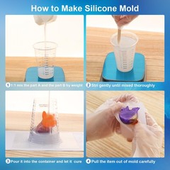 CHANGTIKEJI Silicone Mold Making Kit,64OZ Super Elastic Liquid Silicone for …