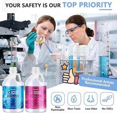 Crystal Clear Epoxy Resin Kit 1 Gallon Self-Leveling Coating and Casting Resin