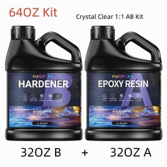 Crystal Clear Epoxy Resin 64oz Kit – Self-Leveling – 1A:1B 2 Part