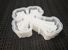 Fancy Cross Box Resin Silicone Mold, Jar Storage Mould with Lid for Ornament