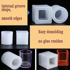 3 Pack DIY Resin Pen Holder Plant Mold Hexagon Cube Cylinder Epoxy Resin Silicon