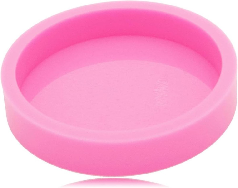Super Shiny 4.5 Inches Round Coaster Mold Thick Silicone Coaster Mold 0.75″ D…