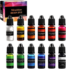 12 Colors Epoxy Resin Color Dye Colorant Liquid Epoxy Resin Pigment,10Ml Each,Tr
