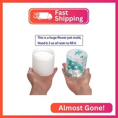 2 Pack Big DIY Cylinder Resin Silicone Molds, 2.95″ x 2.95″ – DIY Flower Pot & P
