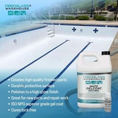 White Gel Coat – 1 Gallon Waxed with 2oz Catalyst, Repairs, Composite Coating