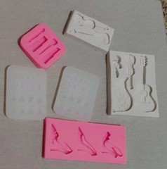 Set Of 6 Silicone Resin Molds For Fashion Doll Accessories Design