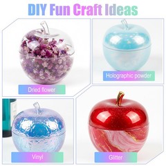 Silicone Apple Jar Resin Mold with Lid Stem – Epoxy Craft Mold