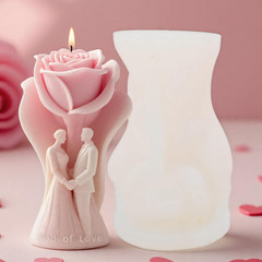 Couple Love Cylinder Molds Silicone Wave Spiral Candle Mold – Silicone Resin Cas