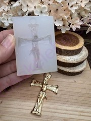 Jesus crucifix-cross pendant handmade silicone mold for crafts