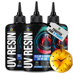 300G UV Resin Kit Hard Type Low Viscosity – Crystal Clear and No-Yellowing UV Re